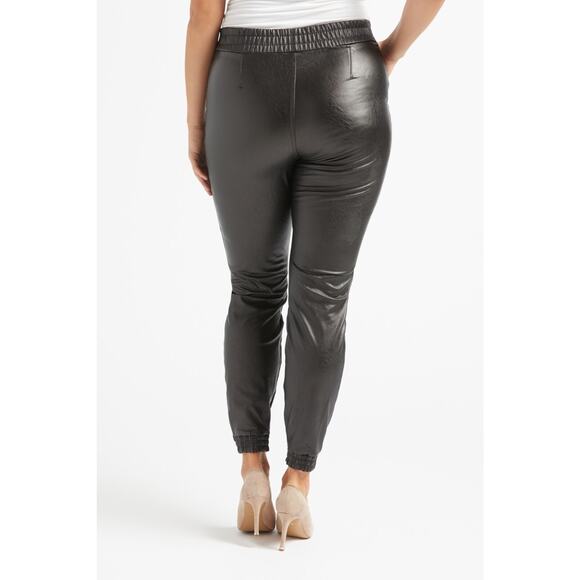 Spanx Black Faux Leather Jogger Pants Plus Size 1X - Picture 2 of 13